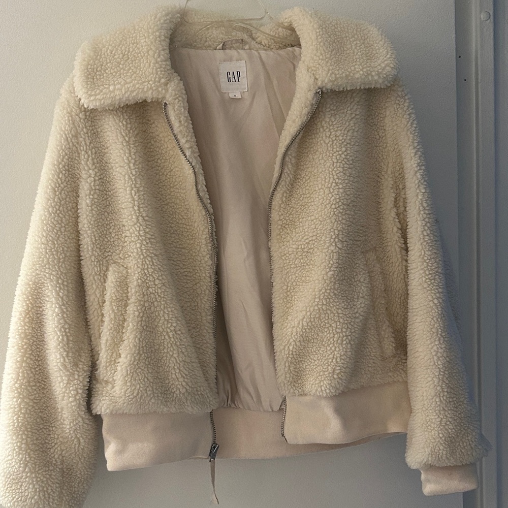 GAP Women's Off-White Teddy Jacket